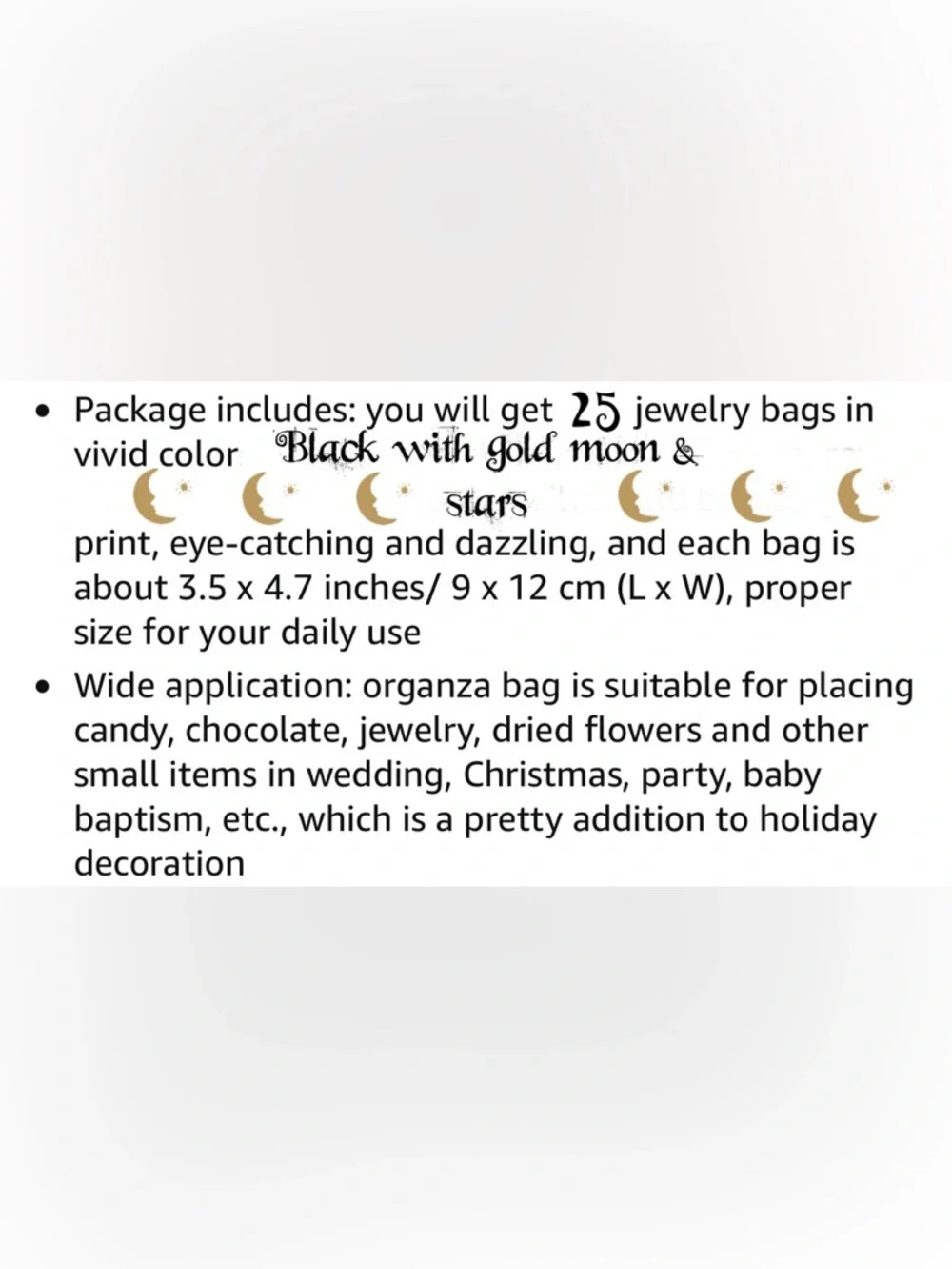 🌙 Moon & Stars Organza Drawstring Gift Bags Bundle (25 Bags) ✨